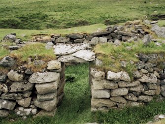 St Kilda, Village Bay. Blackhouse V, view of doorway.