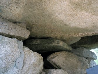 St Kilda, Village Bay. Blackhouses C, quern-stone in window embrasure.