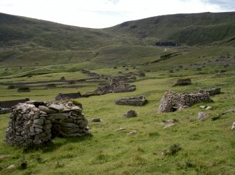 St Kilda, Village Bay. General view looking west with cleit 32 in the foreground (right).