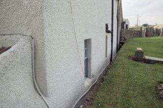 View of church wall and corner of burial ground, Bolton Parish Church.