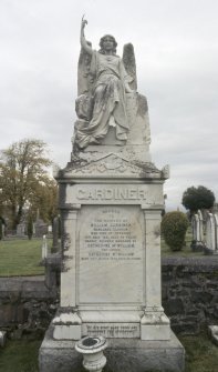 View of monument to William Gardiner d.1931 and Catherine McWilliam d.1949, St Mary's Churchyard, Rothesay.