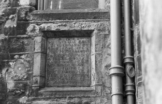 Aberdeen, King's College.
Detail of inscription on West side of Cromwell tower.