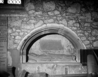 Aberdeen, Chanonry, St Machar's Cathedral, Interior.
General view of wall tomb at West end of North aisle.