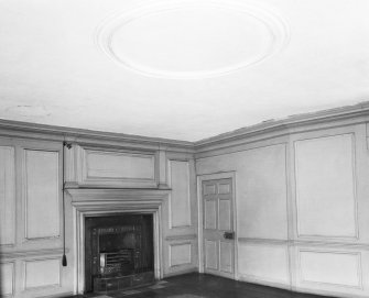 Midmar Castle. Interior.
View of panelled room on second floor.