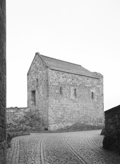 Edinburgh Castle. Margaret's Chapel from inside through Foog's gate.
