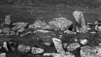 Ruined chambered cairn, 1.5 miles east of Borve. Detail of chamber.