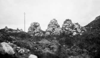 Modern burial cairns on Tarbert-Obbe road, Harris.
