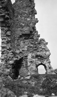 Skye, Duntulm Castle. Detail of later tower; vaulted chamber with pointed window, facing north west.