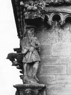 Detail of statue of James V on North-East corner of The Royal Palace, Stirling Castle.