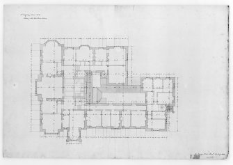 Photographic copy of plan showing elevation of principal entrance front, Aros House, Mull.