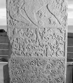 Detail of reverse of Shandwick Pictish cross slab.