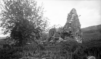 Skye, Skeabost Island Church and Churchyard.
General view of ruin.