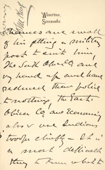 Extract from letter by Sir John Kirk to David Christison. 14 Jan 1893. Page 9 of 12.