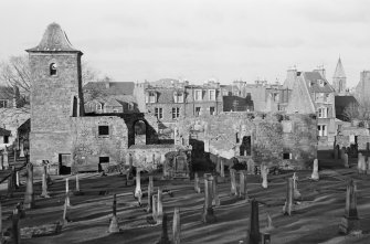 View of North Berwick Old Parish Church and churchyard from S.