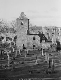 View of North Berwick Old Parish Church and churchyard from S.