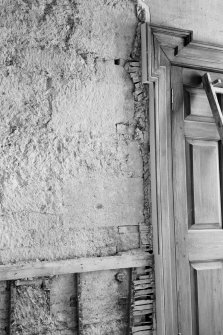 Interior view of entrance hall in Gilmerton House after fire.