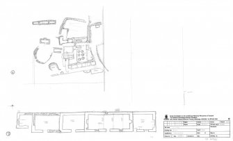 Plan of Grumby farmstead and stackyard (at 1:500) with detail of long building (at 1:100). 400dpi copy of DC40966