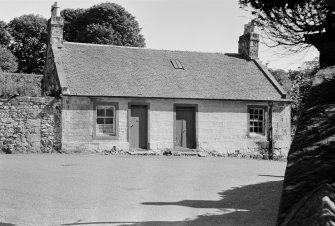 View of 2 and 4 Manse Road, Carmunnock, Glasgow, from north.