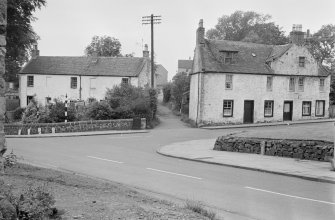 View of 8 and 10 Busby Road and 8 Kirk Road, Carmunnock, Glasgow from north west.