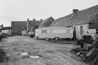 General view of Millbank foundry, Thurso, with caravans outside.