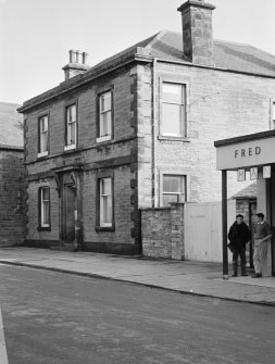 General view showing front and side elevations of National Bank of Scotland, Rotterdam Street, Thurso.