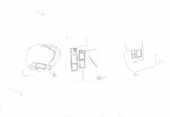 RCAHMS survey drawings, Rousay. 1:250 plan of Starling farmstead; 1:200 plan of North House farmstead and 1:250 plan of Cairn farmstead.