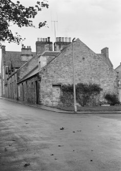 View from south east of 1-7 Davidson's Lane, Thurso, showing gable end of 32 Sinclair Street.