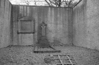 View of burial enclosure for the Marjoribanks family of Lees at Abbey Road, Coldstream