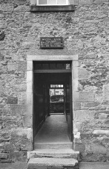 Detail of entrance doorway to the Meeting Room, 15 Leet Street, Coldstream