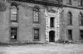 Detail of West face of central block of Gordon Castle during demolition work