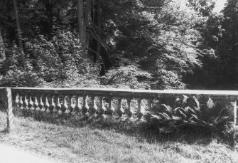 View of balustraded parapet.