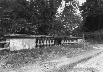 View of balustraded parapet.