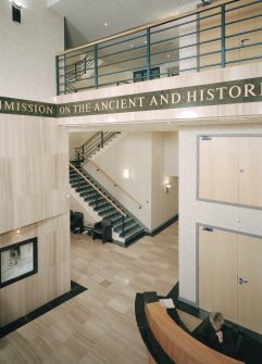 Interior view of the entrance hall of the RCAHMS at John Sinclair House, 16 Bernard Terrace, Edinburgh