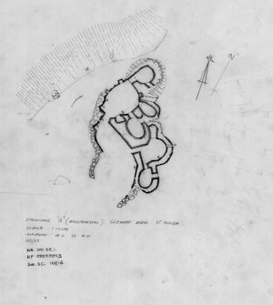 St Kilda, Gleann Mor. Survey drawing of gathering fold (Structure B). 

