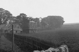 View of dovecot and cottages at St Clement's Wells, from W.
