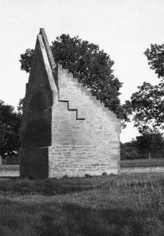 View of the dovecot at Glamis Castle from WNW.
