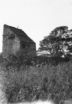 View of the dovecot at Saltcoats Castle, Gullane, from SW.