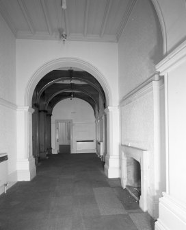 Ground floor, entrance hall, view from E