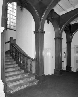 Ground floor, staircase, view from N