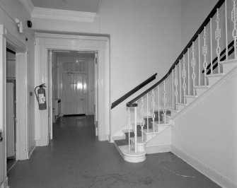 Ground floor, old staircase, view from W