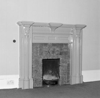 First floor, balcony bedroom, fireplace, detail