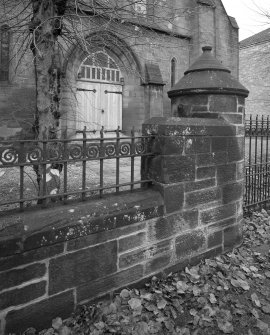 Gate pier, boundary wall and railings, detail