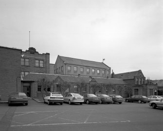 Motherwell, Craigneuk Street, Anderson Boyes
Exterior view from west north west of main office buildings, including the original 1899 offices (centre and right), and new offices to left (built in 1962)