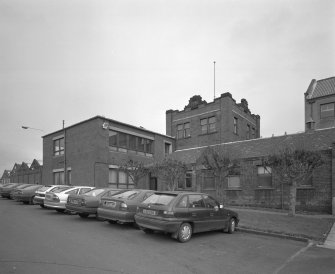 Motherwell, Craigneuk Street, Anderson Boyes
Exterior view from south west of new office building, built in 1962, and in background, The Tower, part of the original 1899 offices