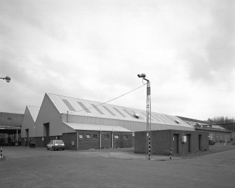Motherwell, Craigneuk Street, Anderson Boyes
Exterior view from north west of new Gear Cell building, built in the 1990s to house new automated machine-tool centres for the production of gears