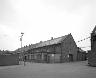 Motherwell, Craigneuk Street, Anderson Boyes
Exterior view from north north east of Maintenance building (foreground, built 1943), and in background, the east side of the Foundry (built in 1976)