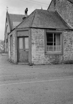 View of shop at corner of Victoria Street and St David Street, Kirkpatrick Durham, from south west