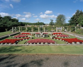 Formal garden, view from SSE