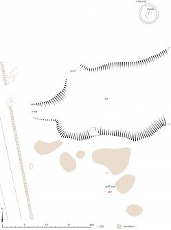 HES Survey and Recording Illustration, Tombeg recumbent stone circle, Plan 1:250. 400dpi copy of GV005943.