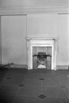 Fireplace in vestibule
